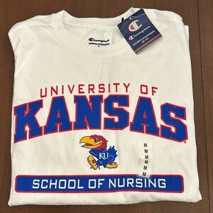 University of Kansas school of nursing long sleeve Champion T-shirt, size M